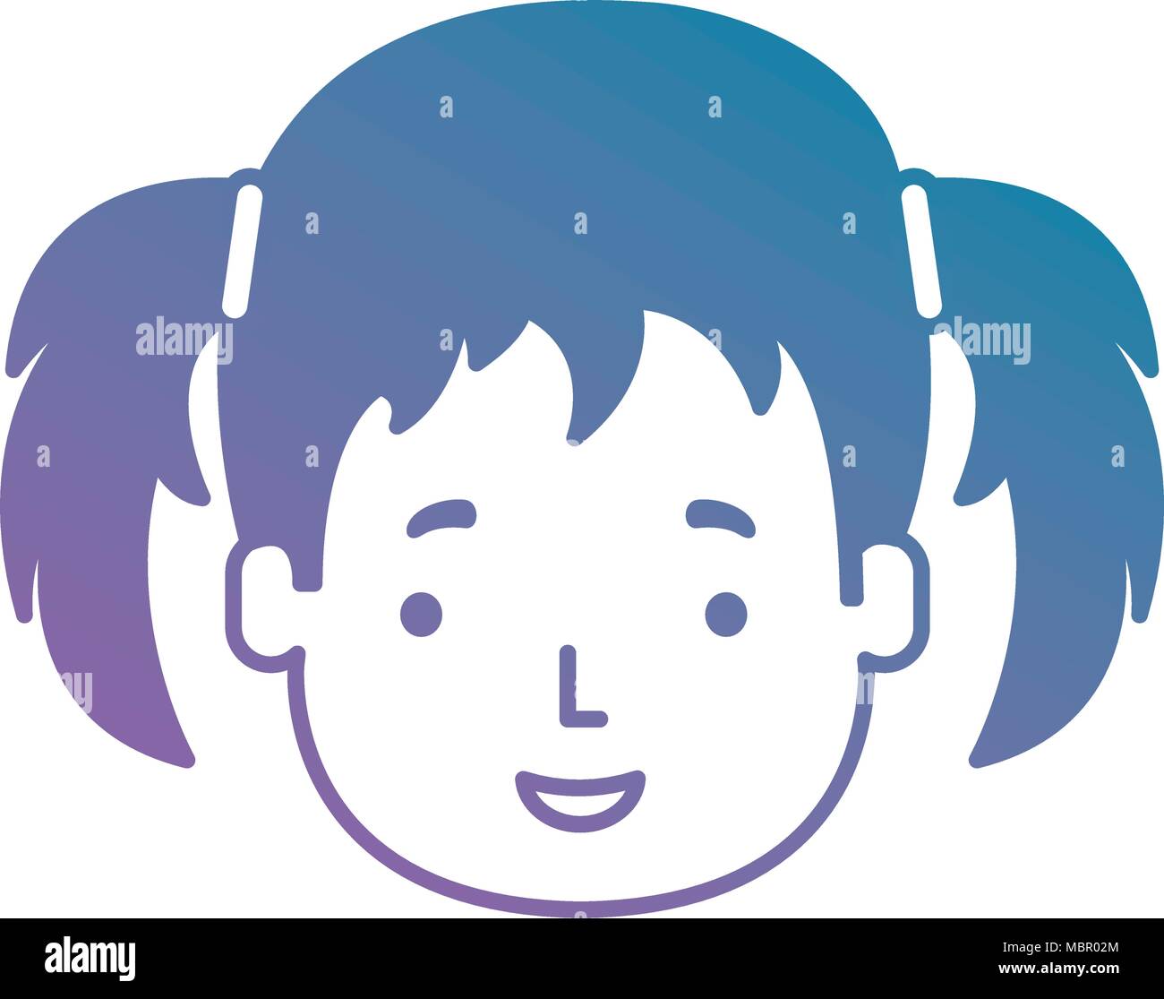 little girl head icon Stock Vector Image & Art - Alamy