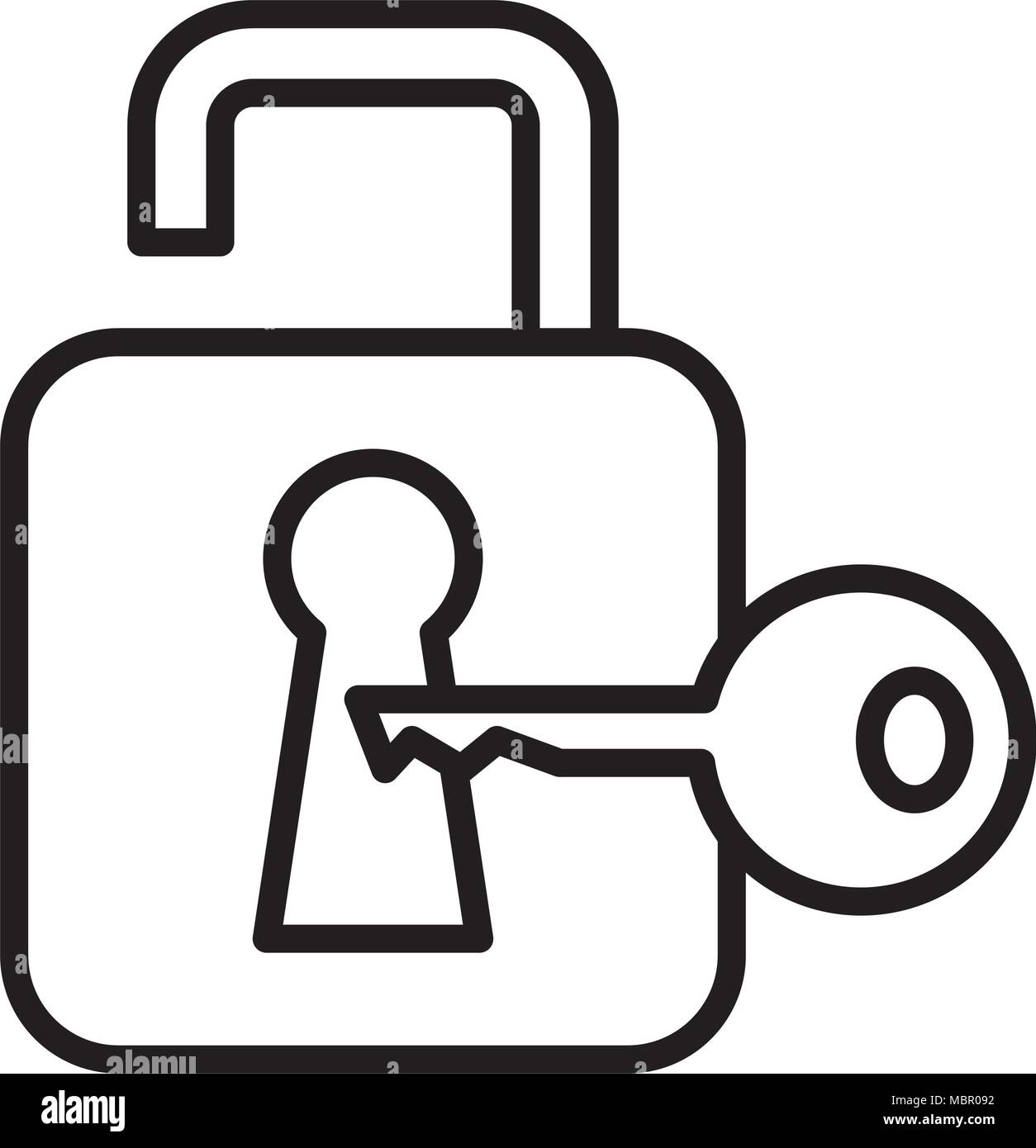 safe secure padlock with key Stock Vector Image & Art - Alamy