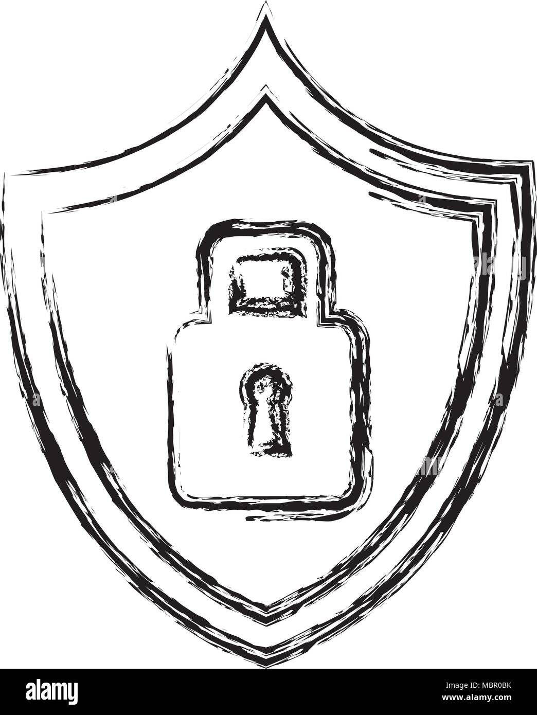 shield with safe secure padlock Stock Vector Image & Art - Alamy