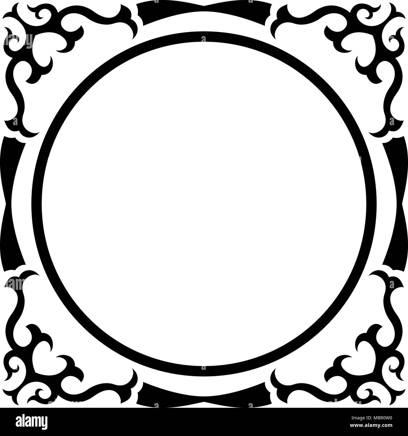 Round frame with vintage corner Stock Vector Image & Art Alamy