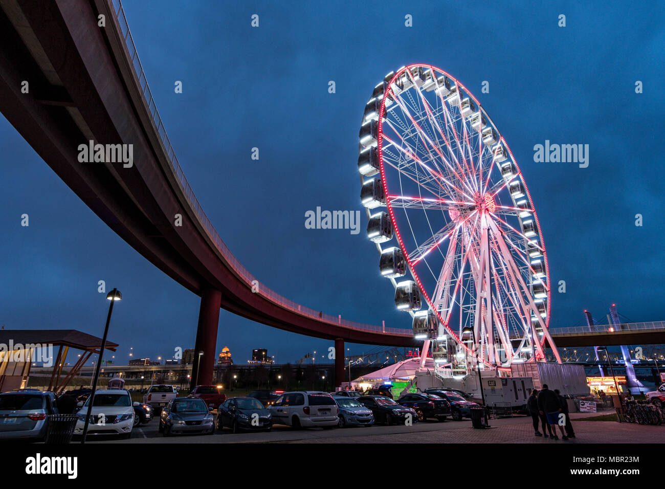 The Sky Star Observation Wheel at Waterfront Park in Louisville Kentucky Stock Photo