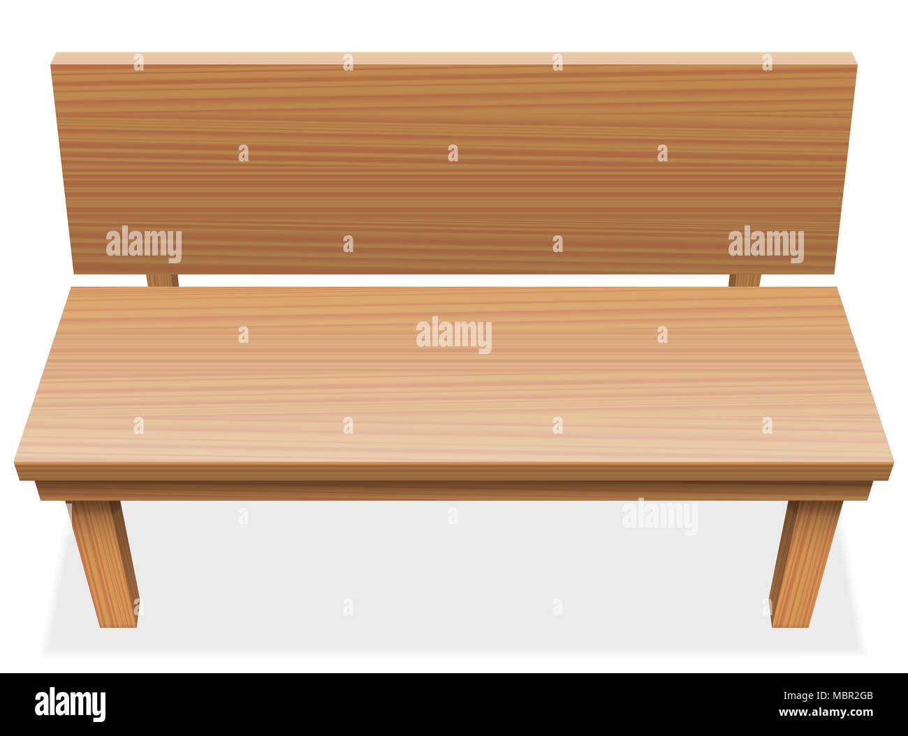 Wooden Bench With Free Seat Empty Furniture Item Illustration