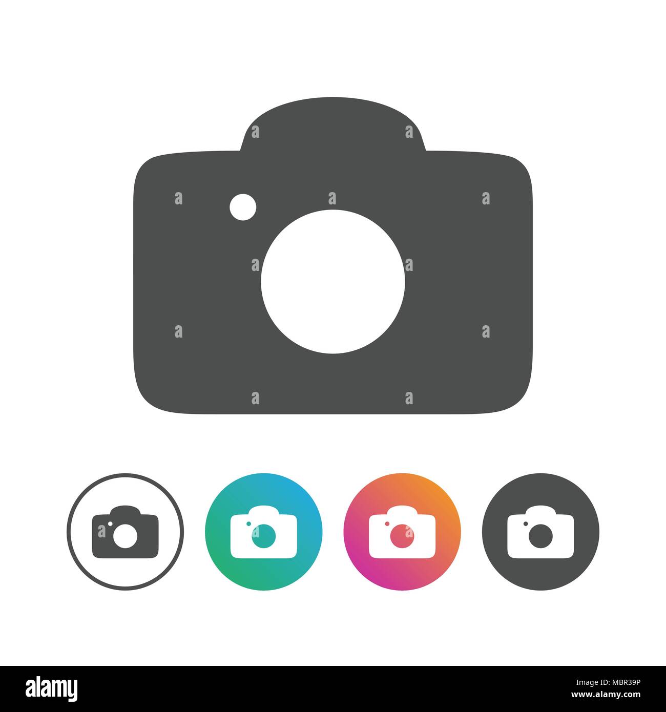 Simple Camera Icon Vector Symbol Graphic Logo Design Set Stock Vector