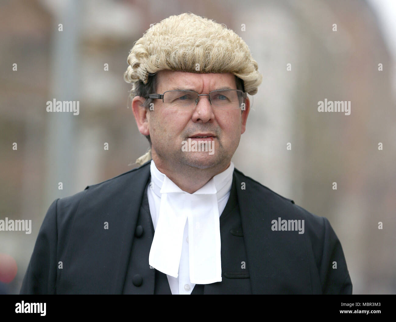 Barrister Frank O'Donoghue QC arriving at Laganside courts for the