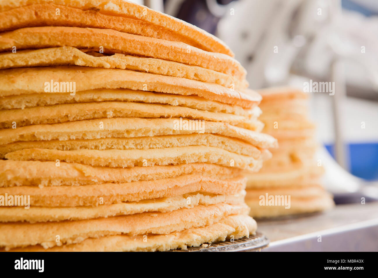 Stack of Pancakes for Layer Cake Stock Photo