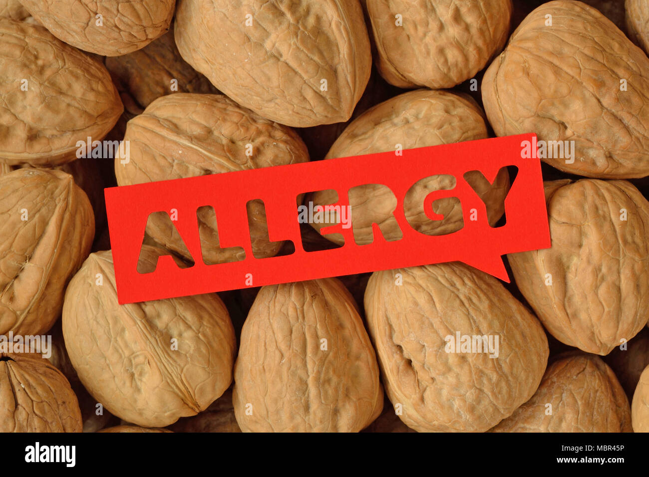 Walnut allergy concept Stock Photo Alamy