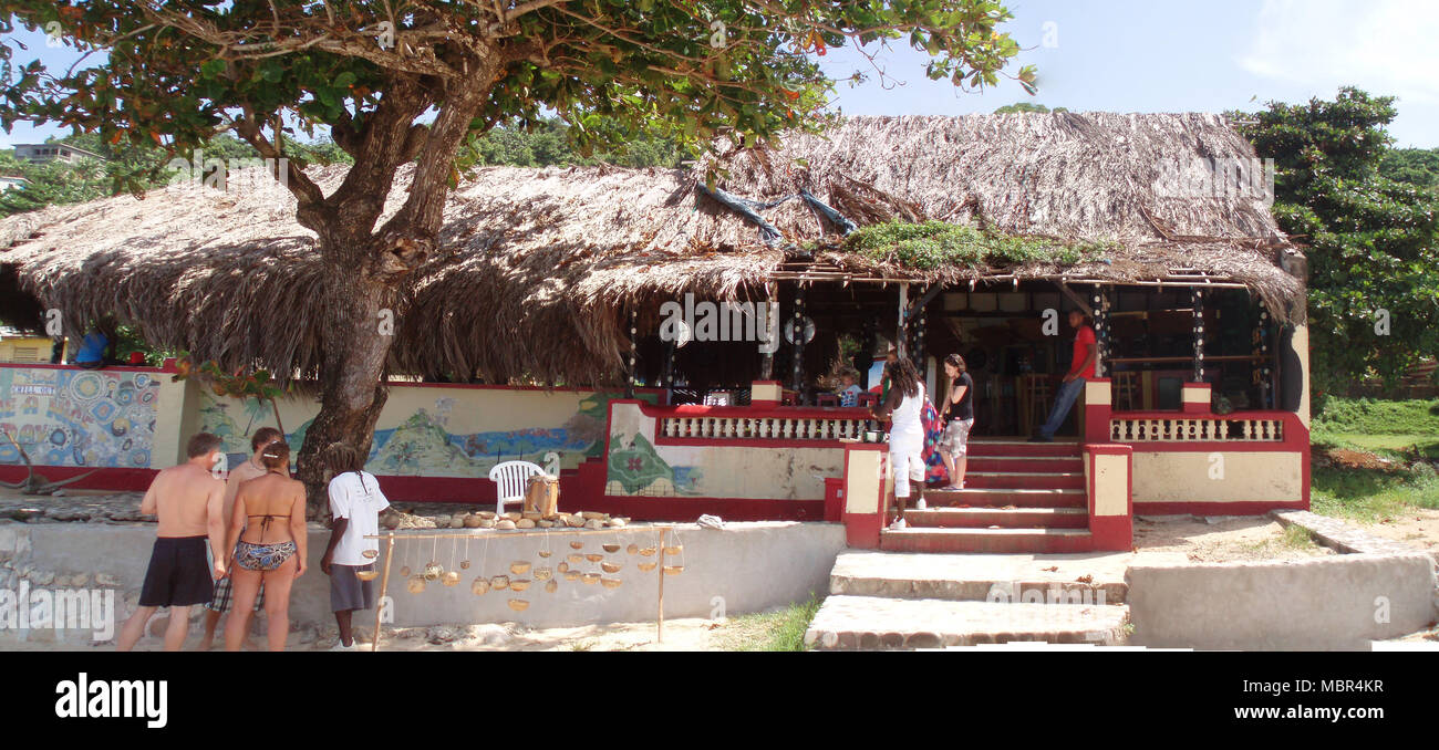Beach Bar in North West Jamaica Stock Photo
