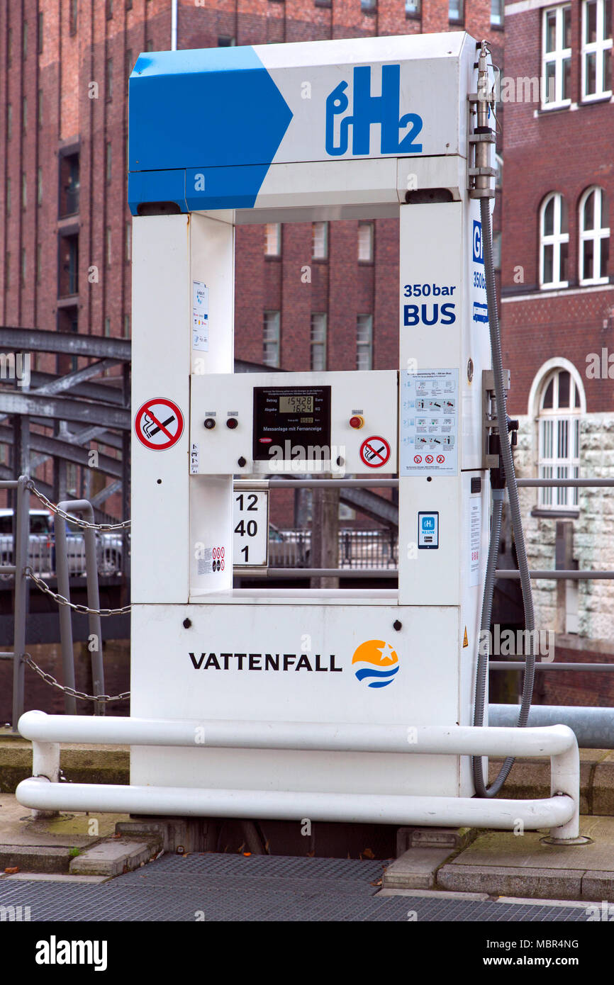 Hamburg Hydrogen Filling Station / Vattenfall Hafencity hydrogen station, Germany Stock Photo