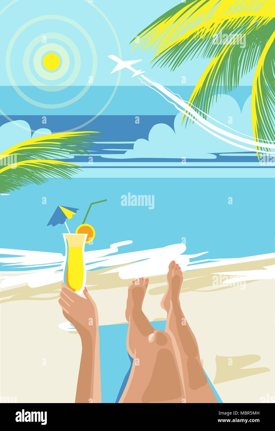 hello summer summer holidays and tropical vacation posters or