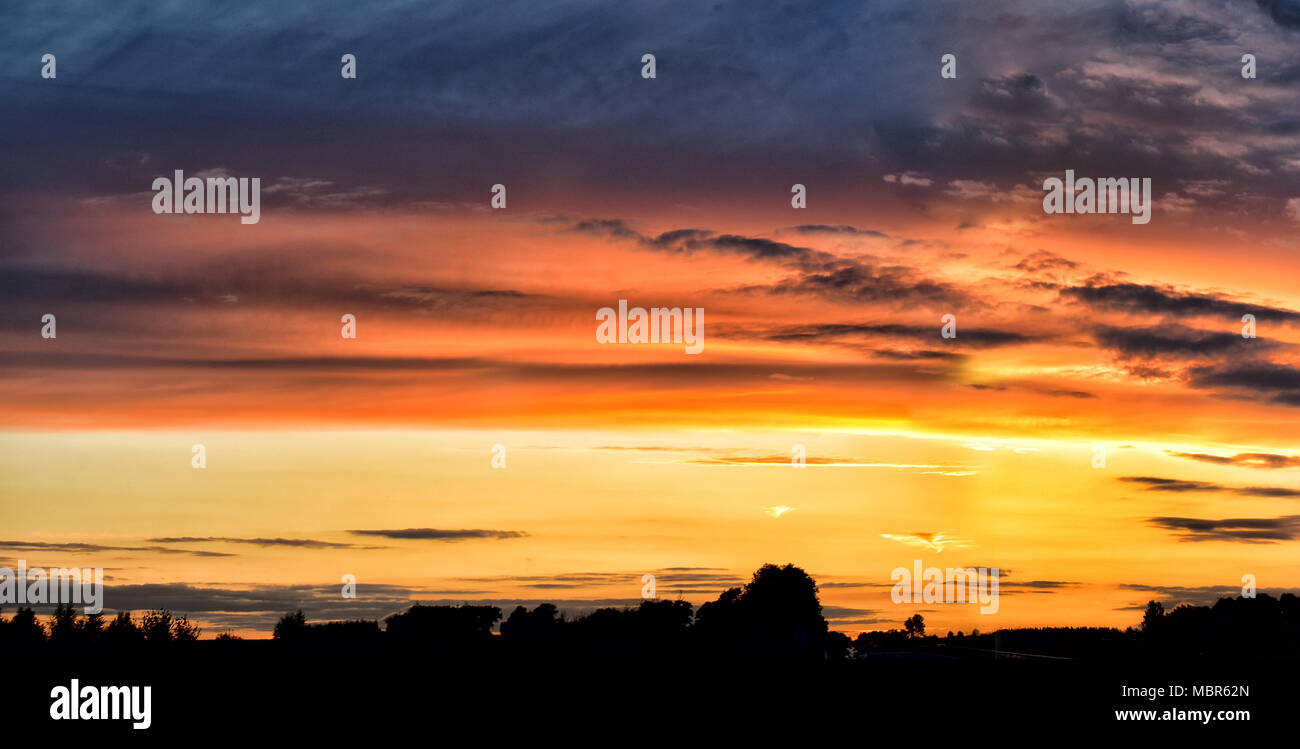 Colorful Sunset Over Road Minimalist Style Design Nature
