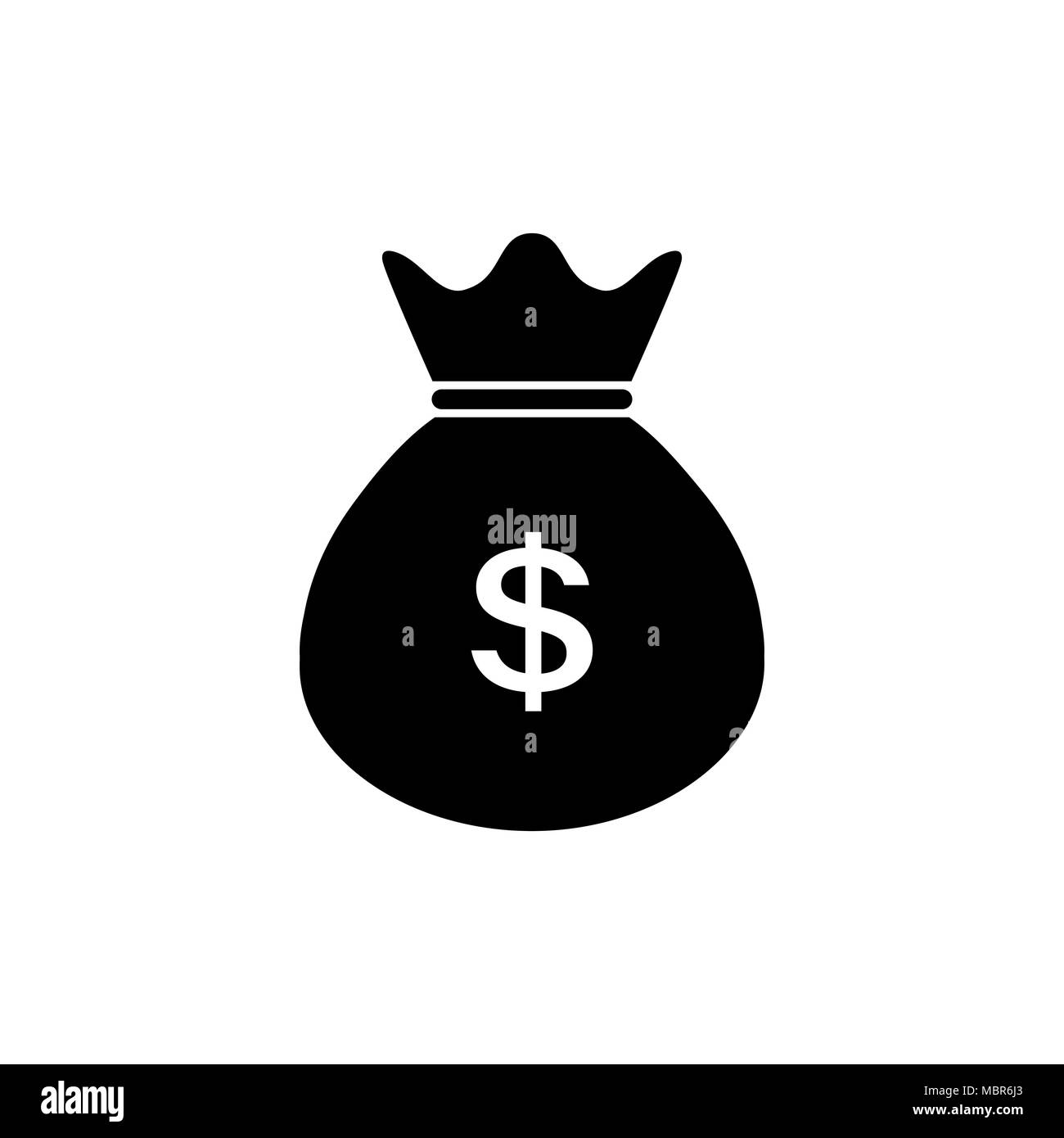 Money bag icon. Dollar USD currency symbol Stock Vector