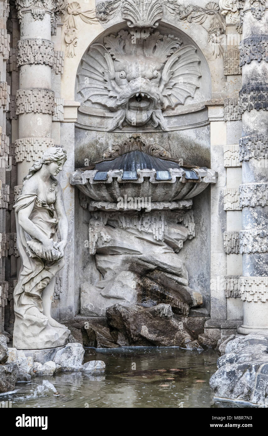 The fountain 'Bath of nymphs' in Zwinger. Dresden, eastern Germany. Stock Photo