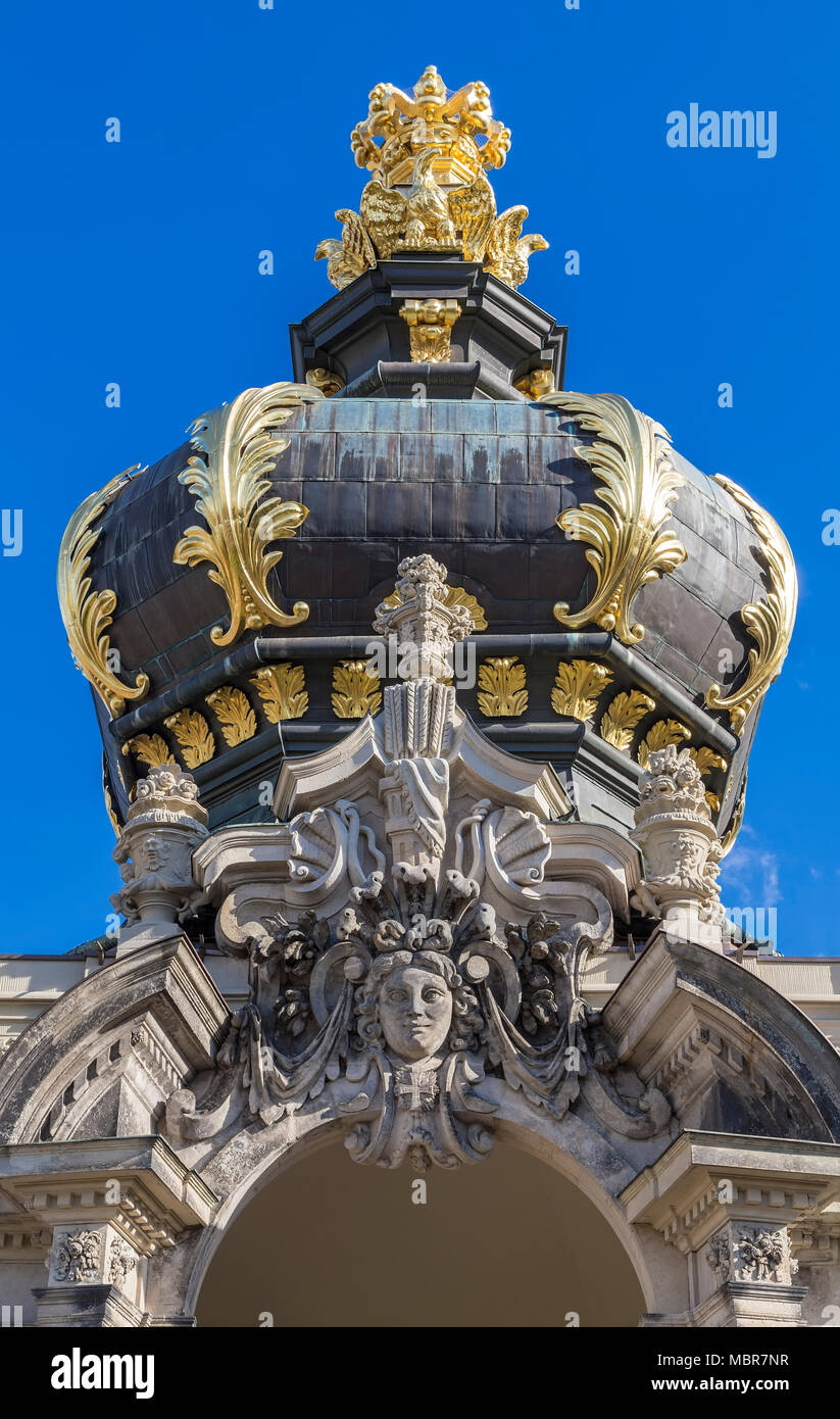 Kronentor or Crown Gate. Zwinger Palace. Dresden, Germany. Stock Photo