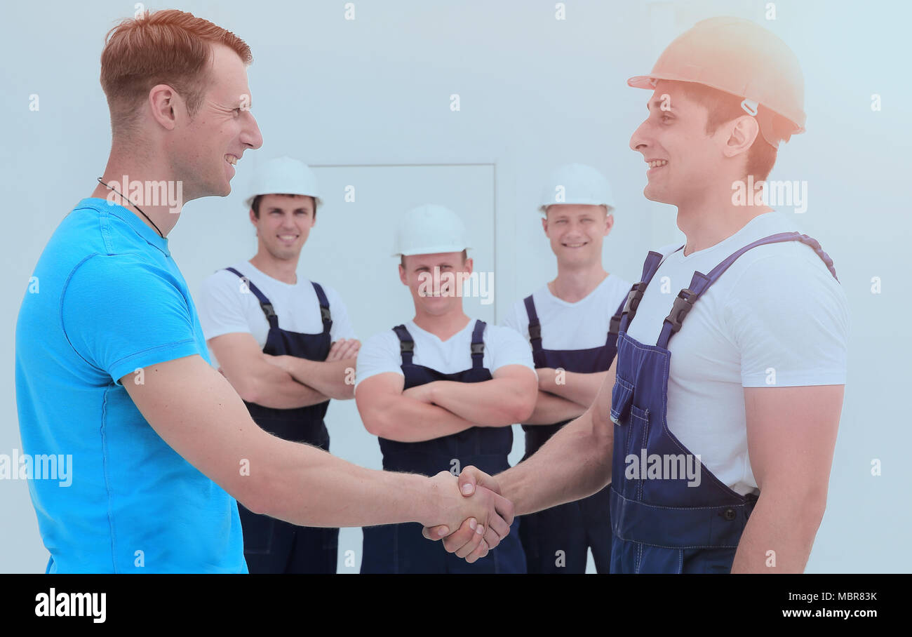 handshake of the architect and engineer Stock Photo - Alamy