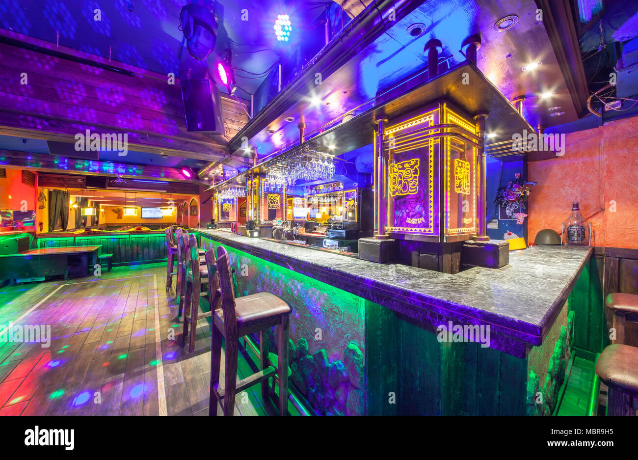 MOSCOW AUGUST 2014 Interior of the Mexican restaurant