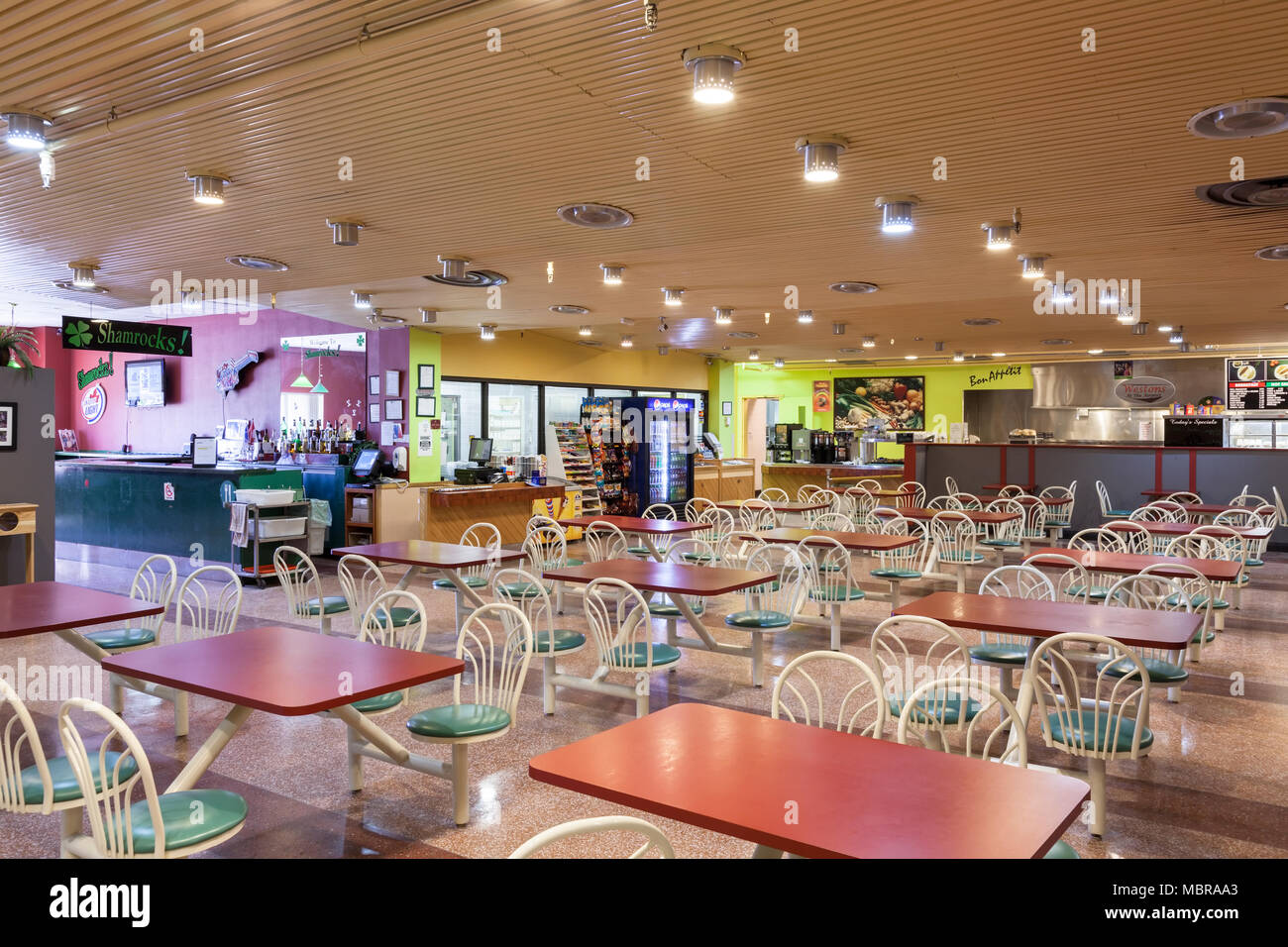 The cafeteria at Gander International Airport in Gander, Newfoundland, Canada. Stock Photo