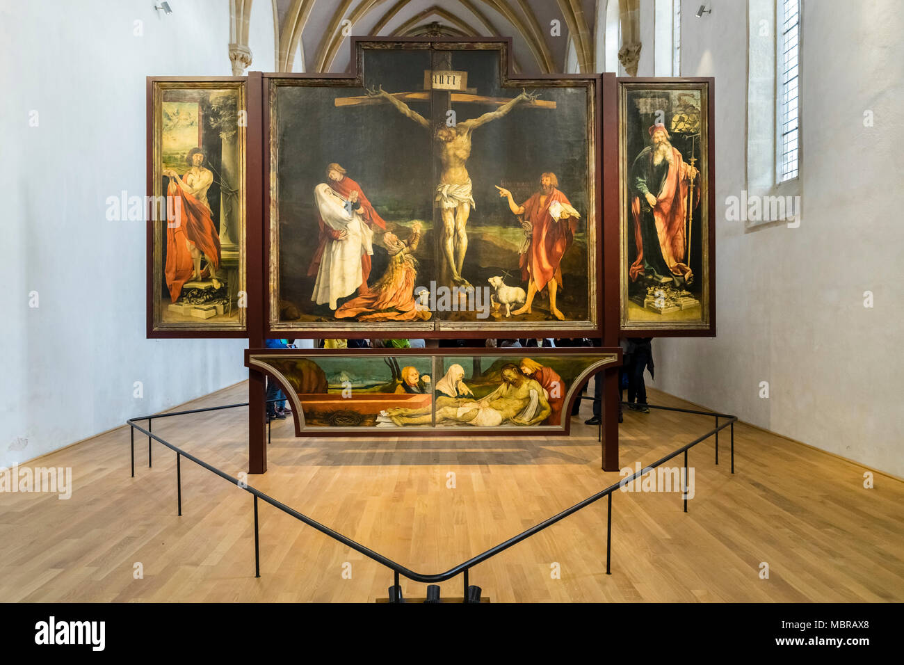 Isenheim Altar by Matthias Grünewald, Crucifixion, Museum Unterlinden, Musée Unterlinden, Colmar, Alsace, France Stock Photo