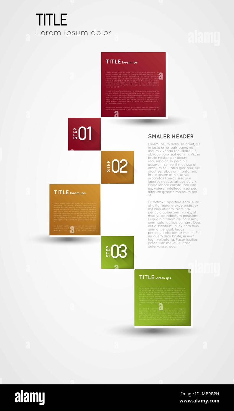 infographic template, option squares banners with shadow, design element Stock Vector