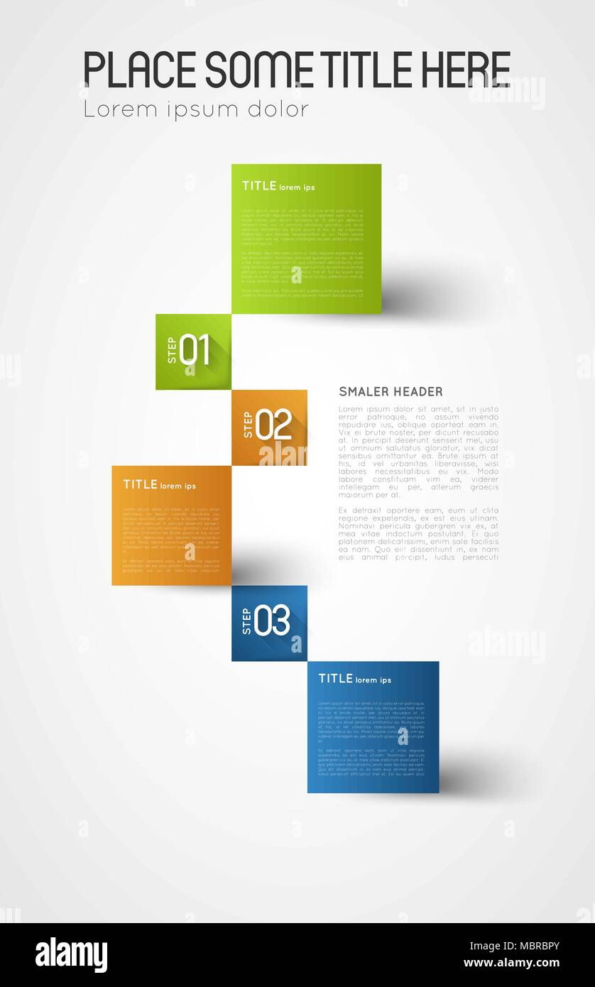 infographic template, option squares banners with shadow, design element Stock Vector