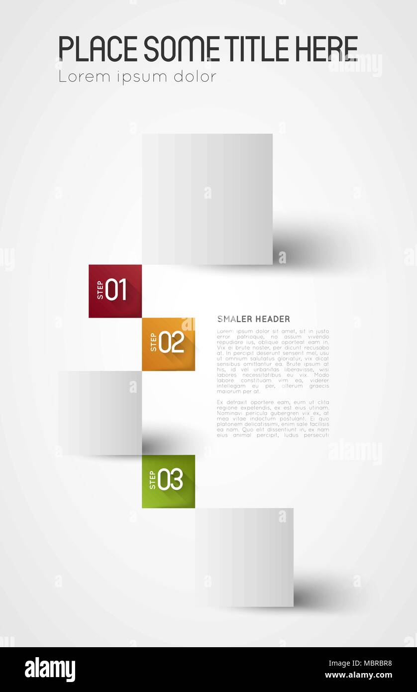 infographic template, option squares banners with shadow, design element Stock Vector