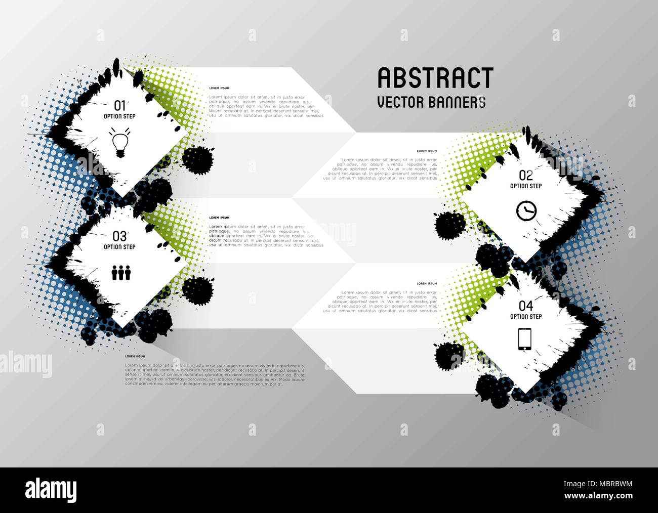 abstract paper banners with option steps Stock Vector