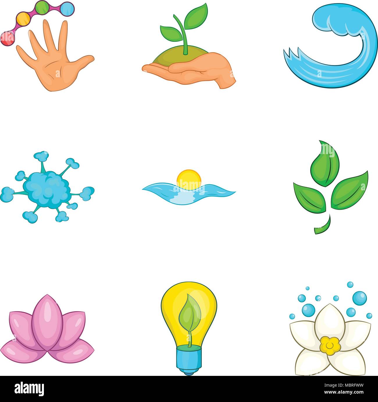 Water supply station icons set, cartoon style Stock Vector Image & Art ...