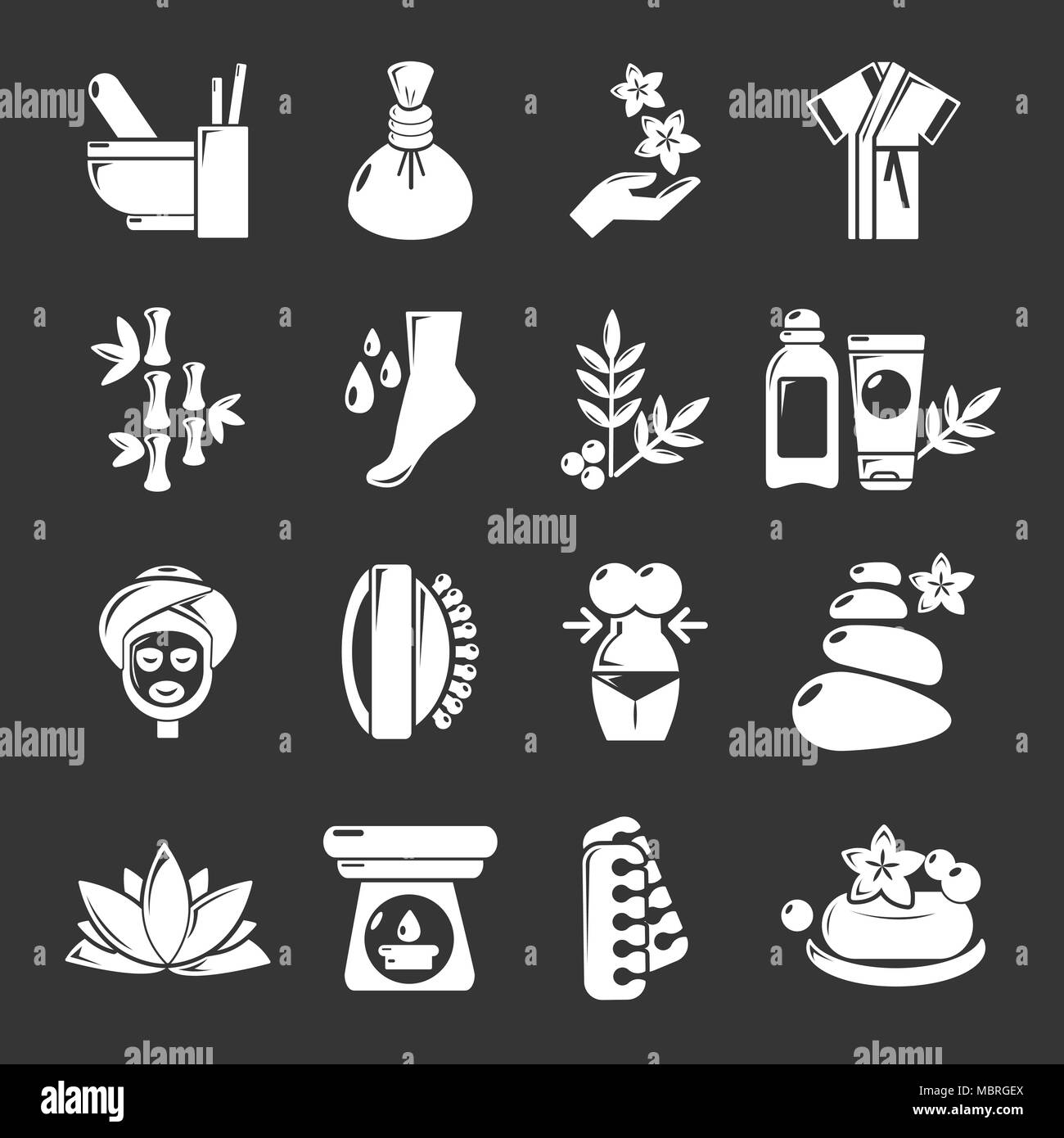 Spa salon icons set grey vector Stock Vector Image & Art - Alamy