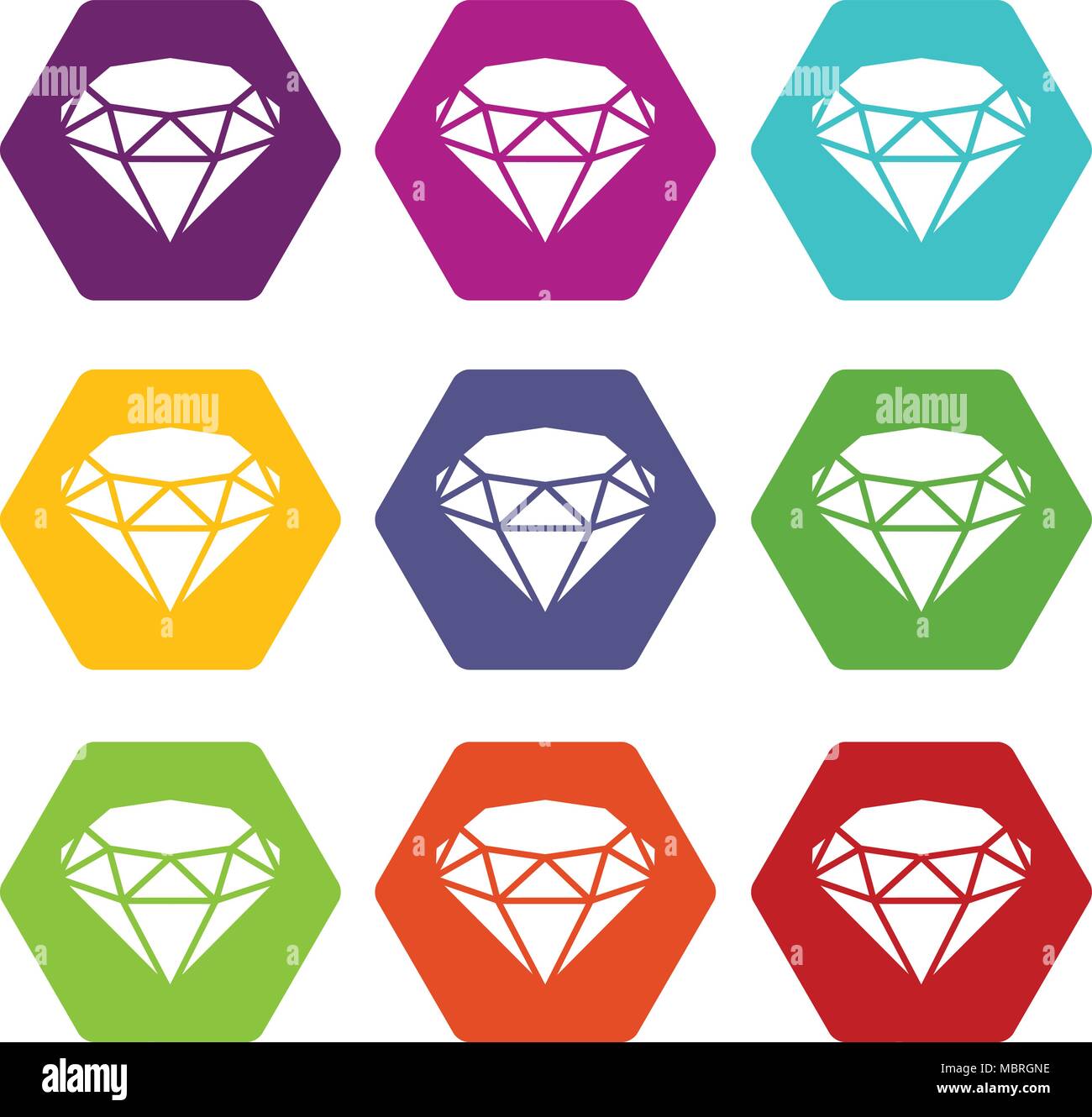 Diamond icons set 9 vector Stock Vector Image & Art - Alamy