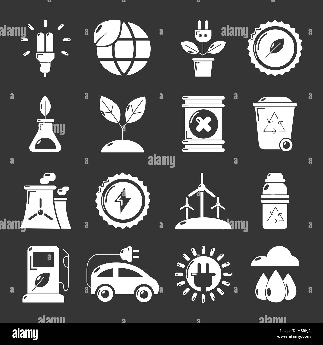 Ecology icons set grey vector Stock Vector Image & Art - Alamy