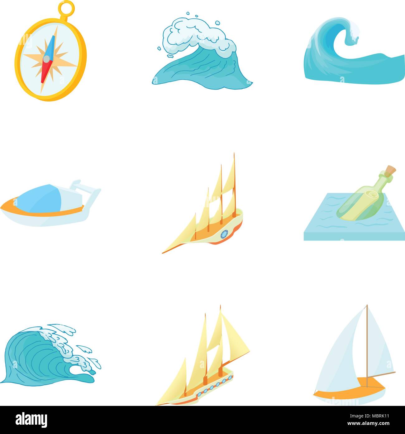 Water pleasure icons set, cartoon style Stock Vector Image & Art - Alamy