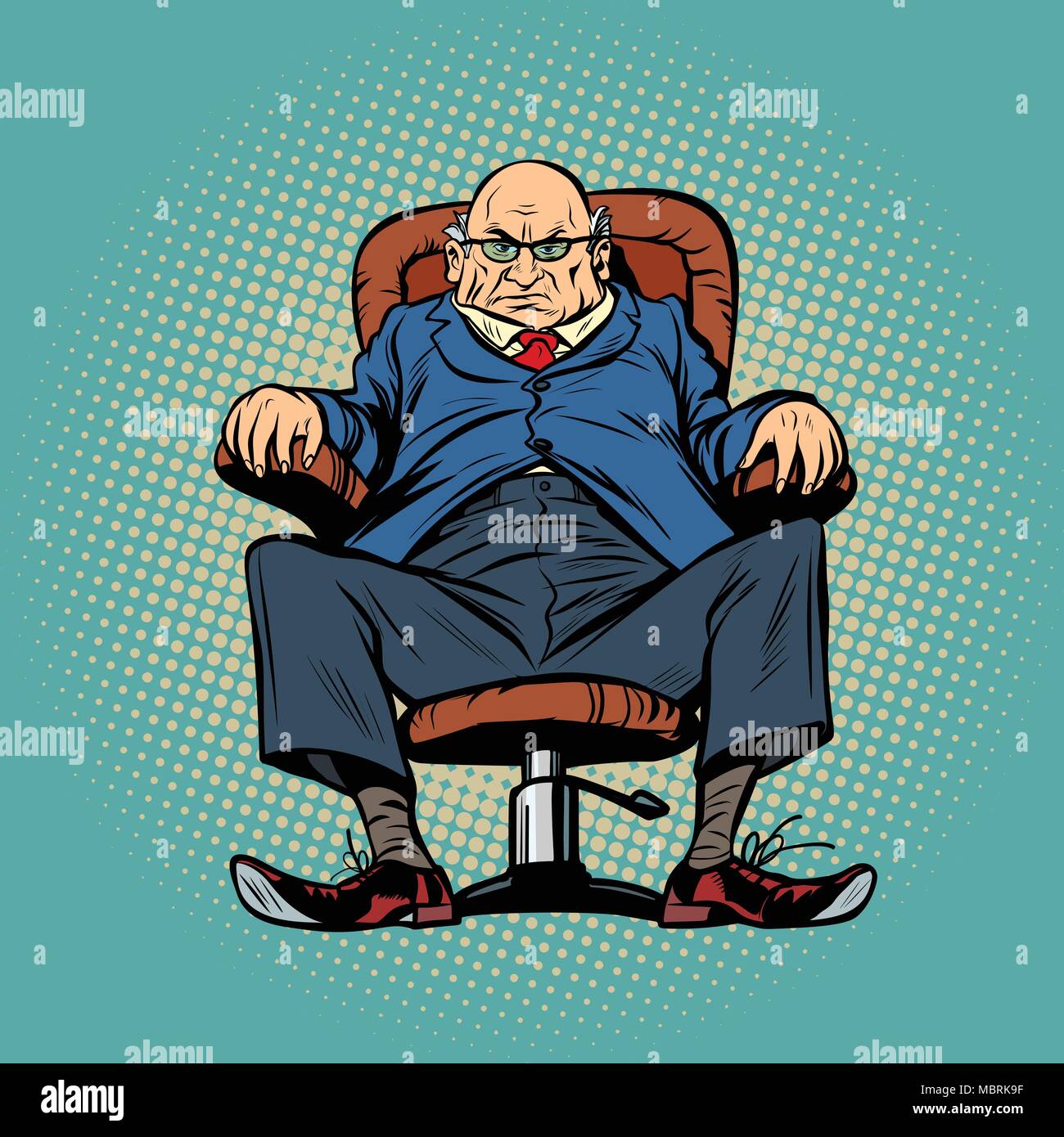 Old boss in the chair Stock Vector