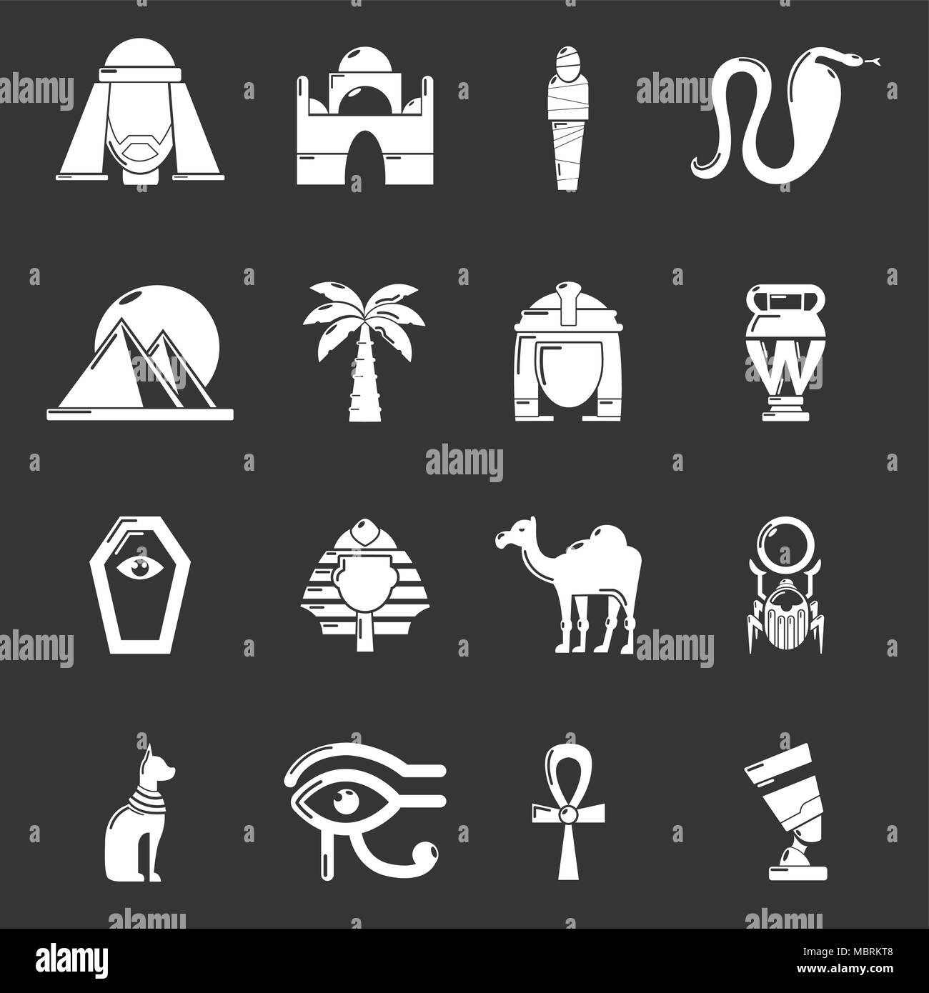 Egypt travel icons set grey vector Stock Vector Image & Art - Alamy