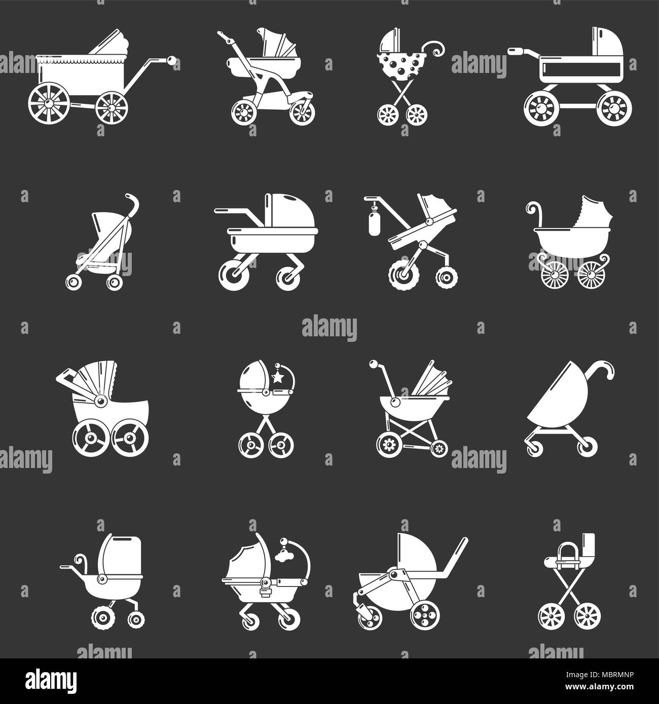 Baby carriage icons set grey vector Stock Vector Image & Art - Alamy