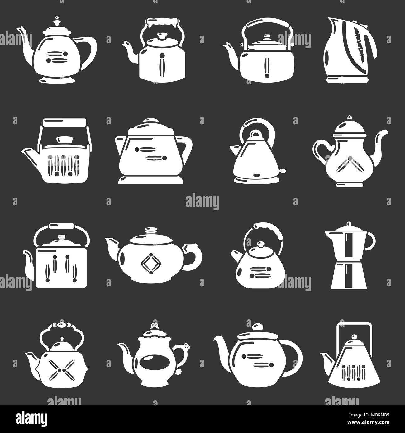 Teapot icons set grey vector Stock Vector Image & Art - Alamy