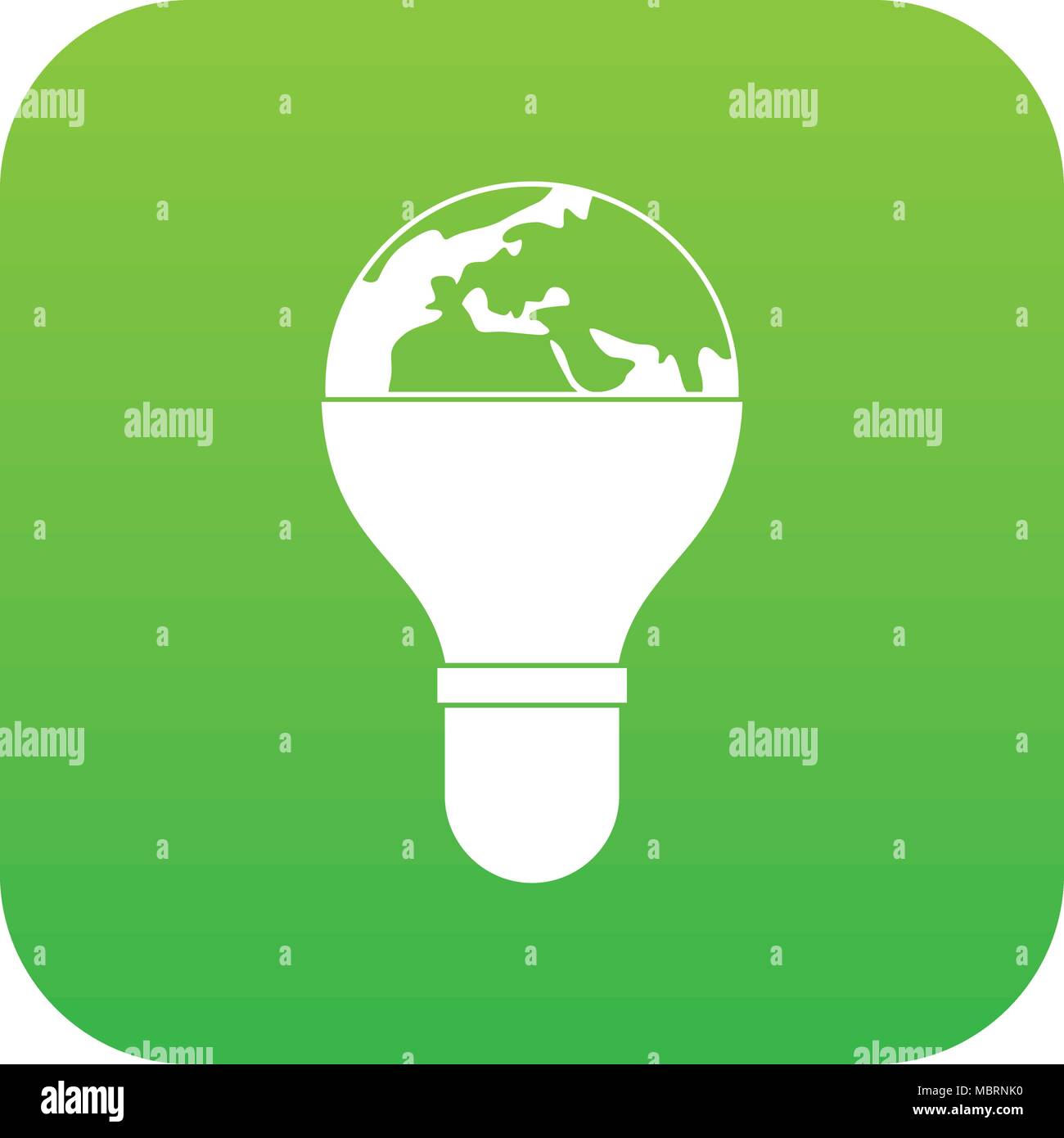Light bulb and planet Earth icon digital green Stock Vector Image & Art ...