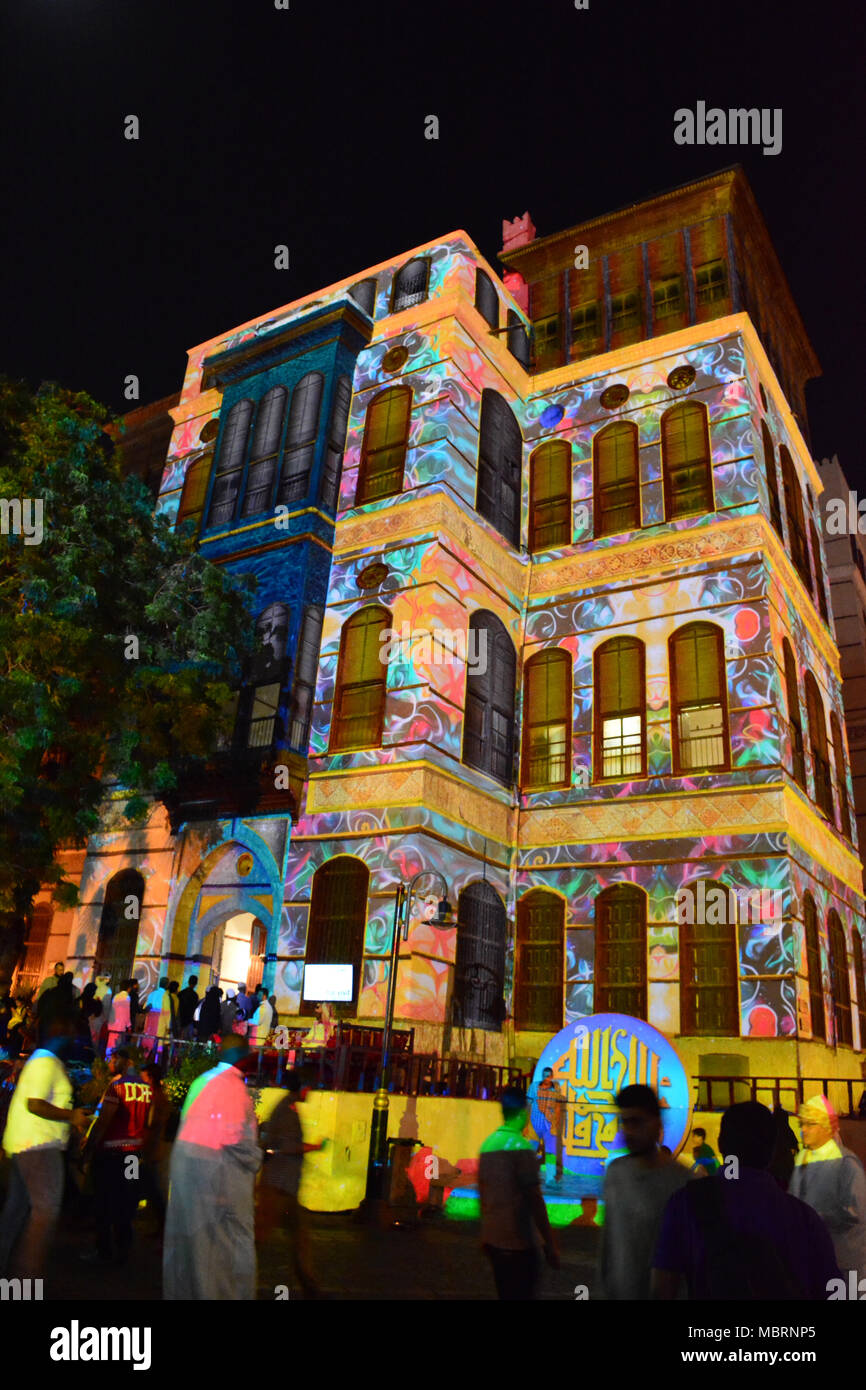 historic Jeddah festival laser show in unesco world heritage historical