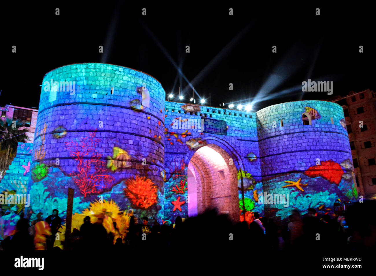 historic Jeddah festival laser show in unesco world heritage historical  village Jeddah, Saudi arabia Stock Photo - Alamy