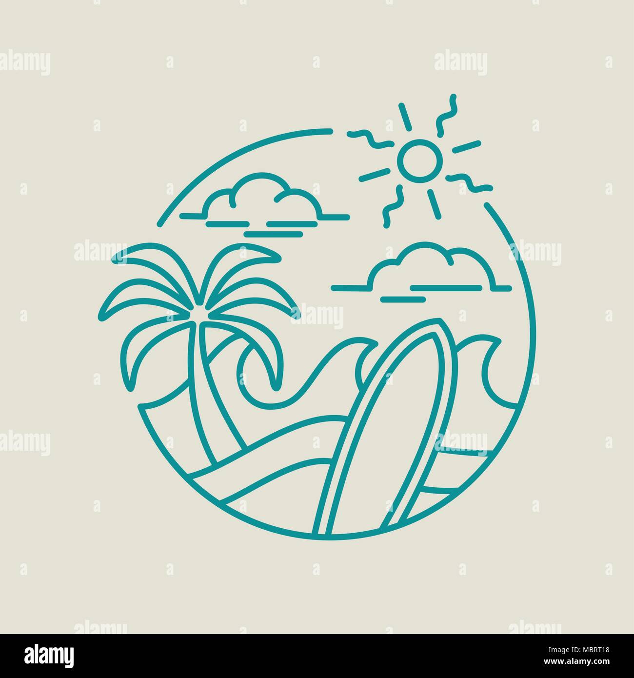illustration of the summer time and travel concept icon and lettering Stock  Vector Image & Art - Alamy