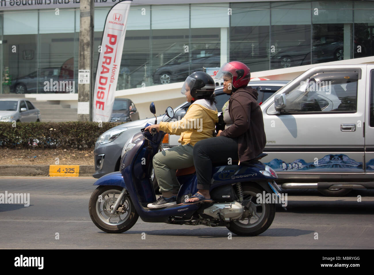CHIANG MAI, THAILAND MARCH 15 2018 Private Honda Automatic Scooter