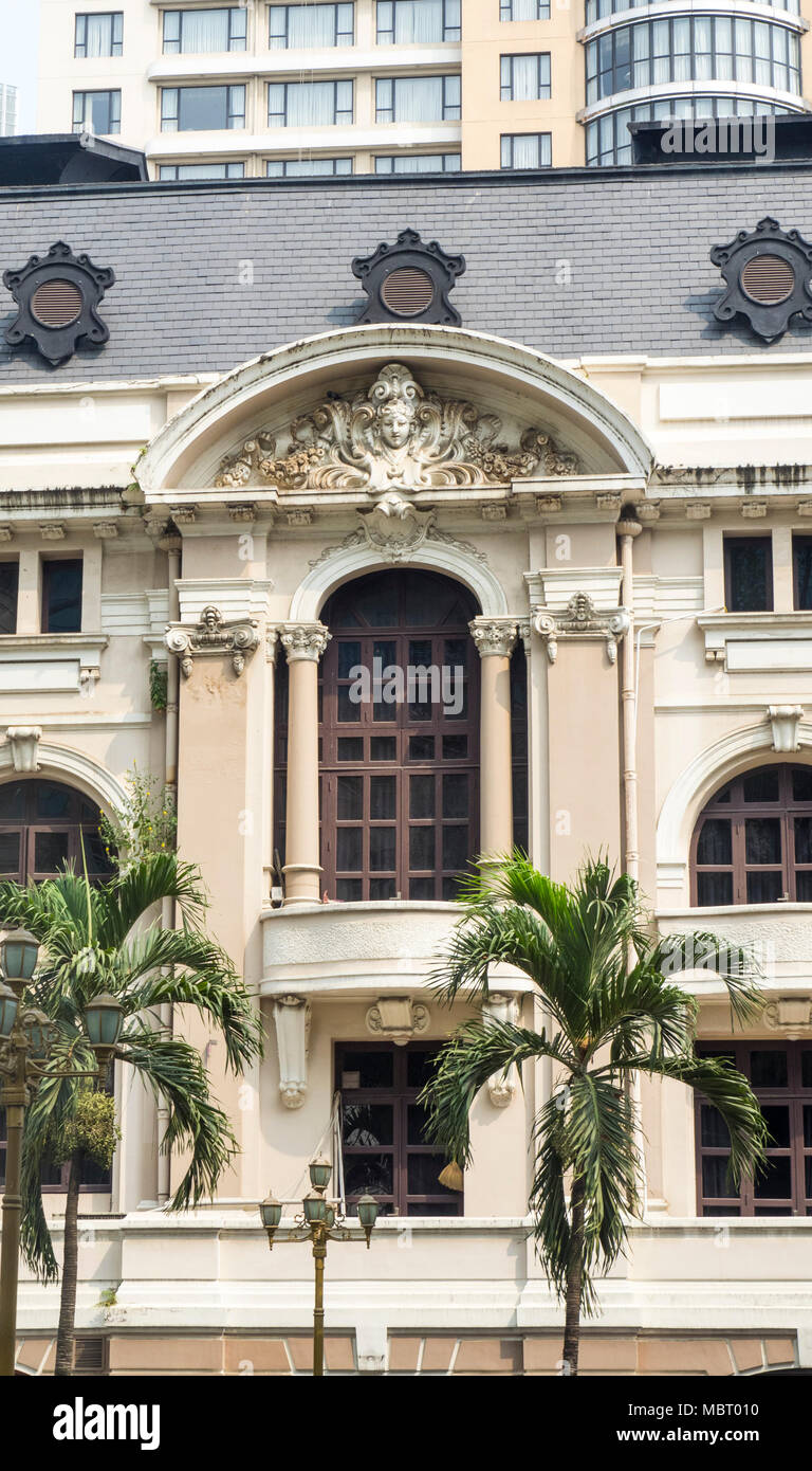 The Beaux Arts side facade of the Municipal Theatre of Ho Chi Minh City