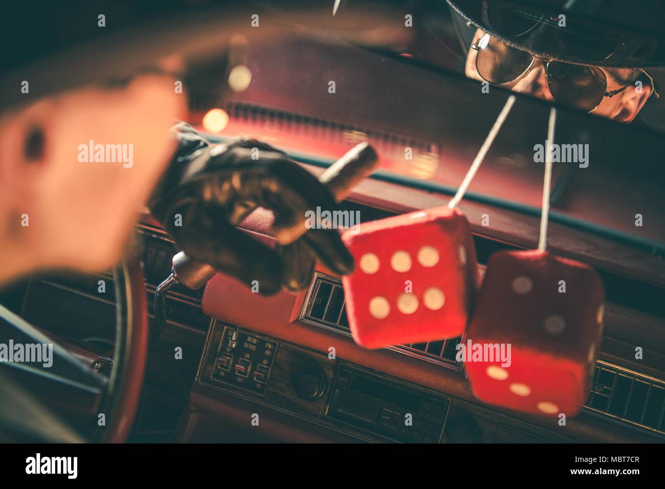 Casino Gambling Time. Caucasian Men Western Wearing Taking Road Trip to Las Vegas. Stock Photo