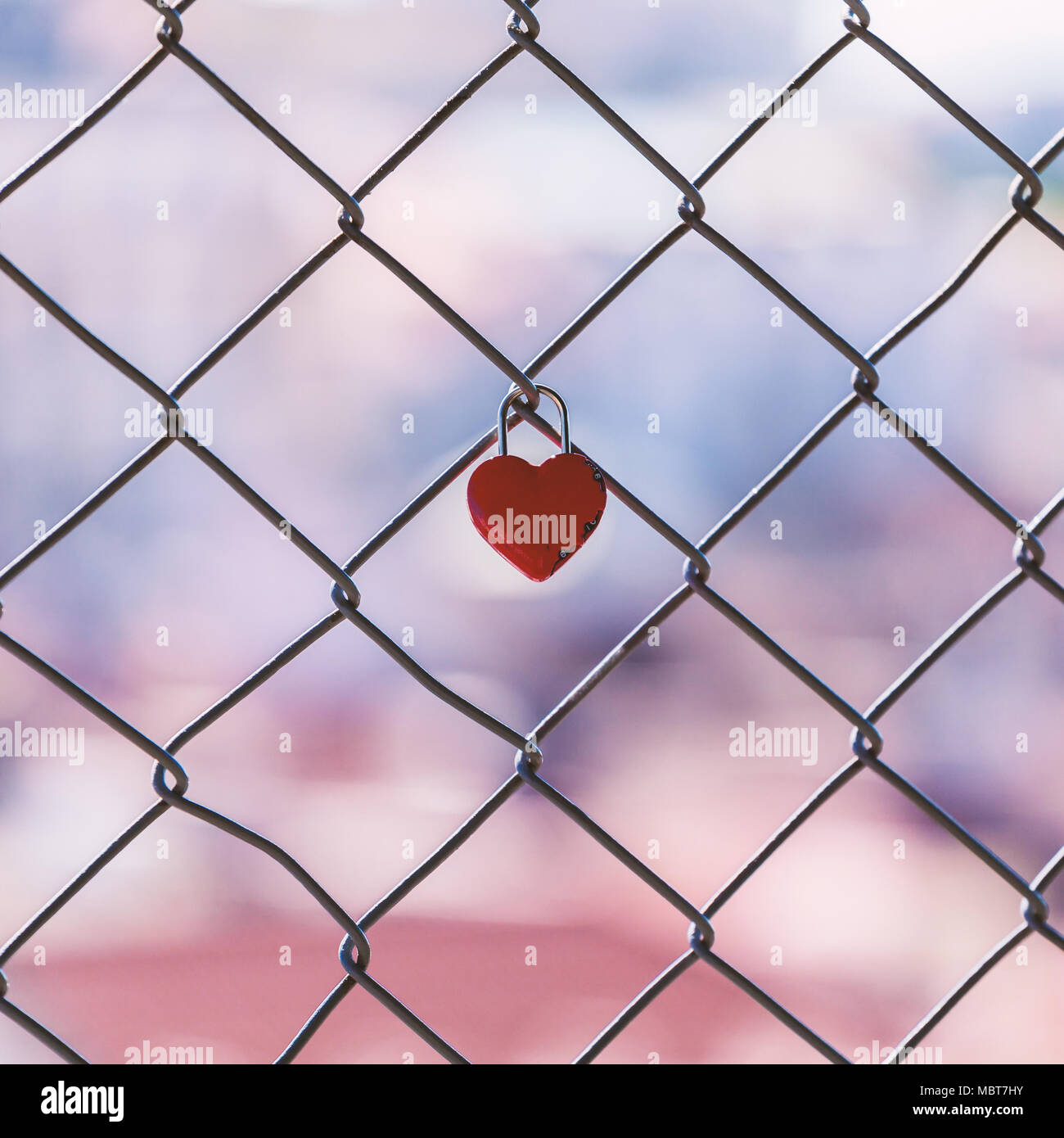 Red padlock in the shape of heart Stock Photo - Alamy