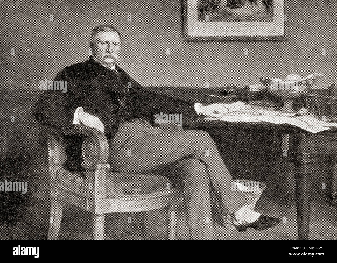 Sir Andrew Barclay Walker, 1st Baronet, 1824 –  1893.  English brewer and Liverpool Councillor.  From Masterpieces of Orchardson, published 1913. Stock Photo