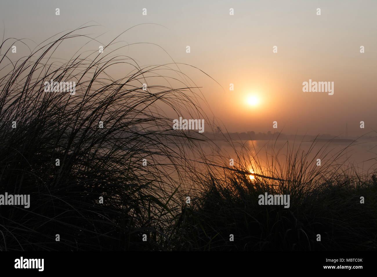 sunrise on Yamuna river in Delhi, India Stock Photo Alamy