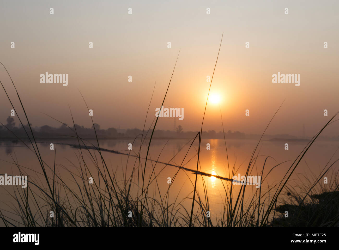 sunrise on Yamuna river in Delhi, India Stock Photo Alamy