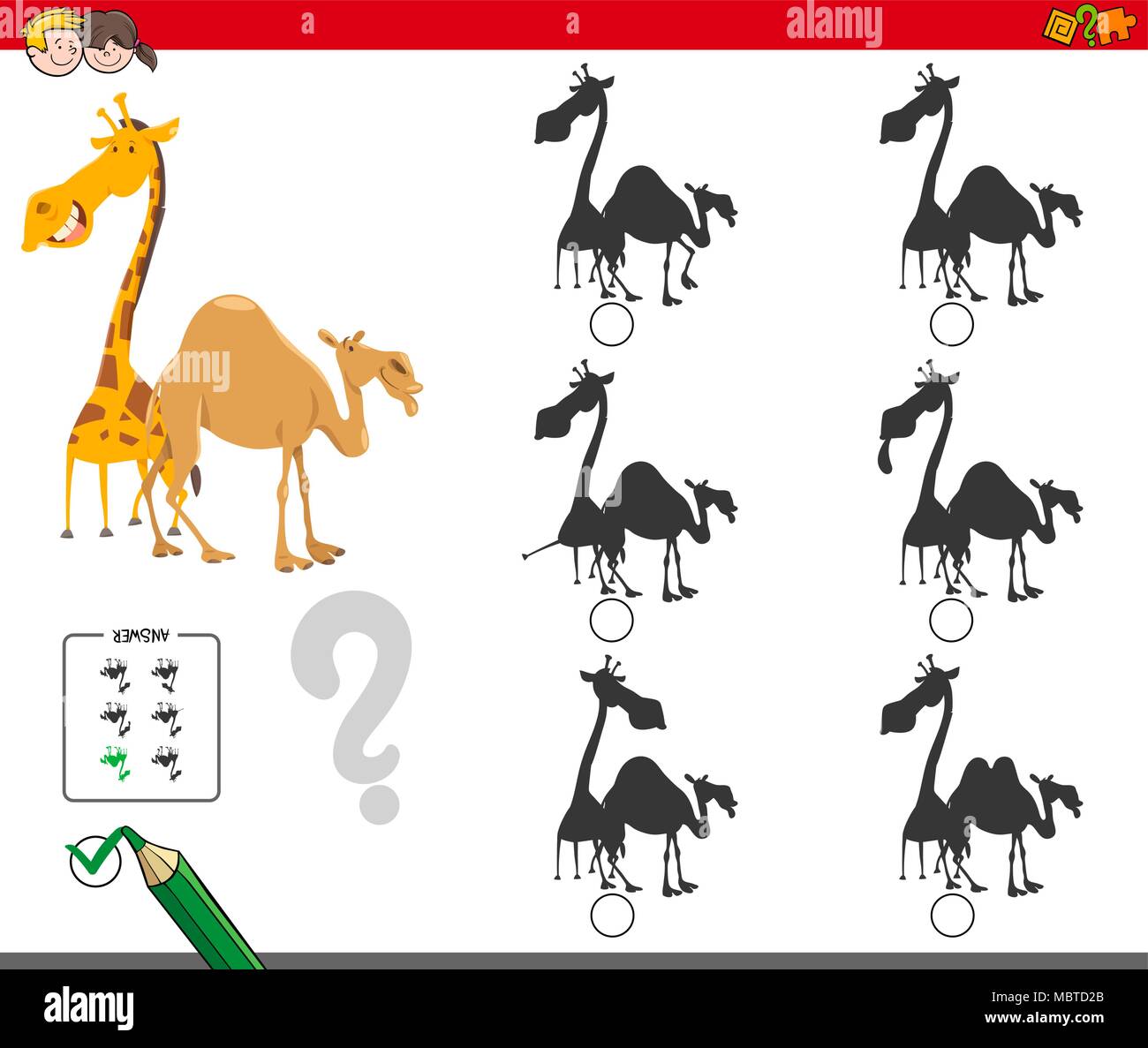 Cartoon Illustration of Finding the Shadow without Differences ...