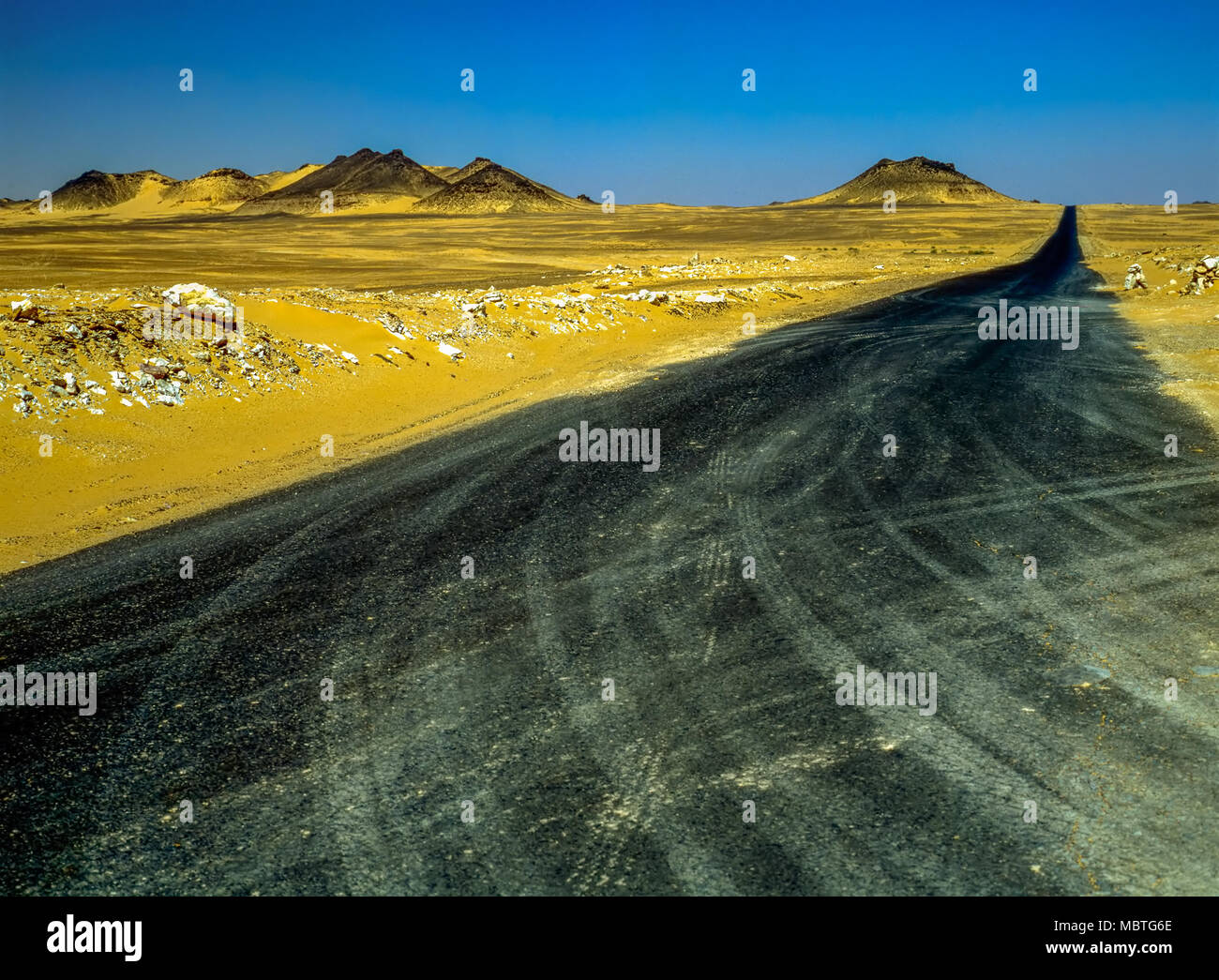 Desert Road in Egypt Stock Photo Alamy