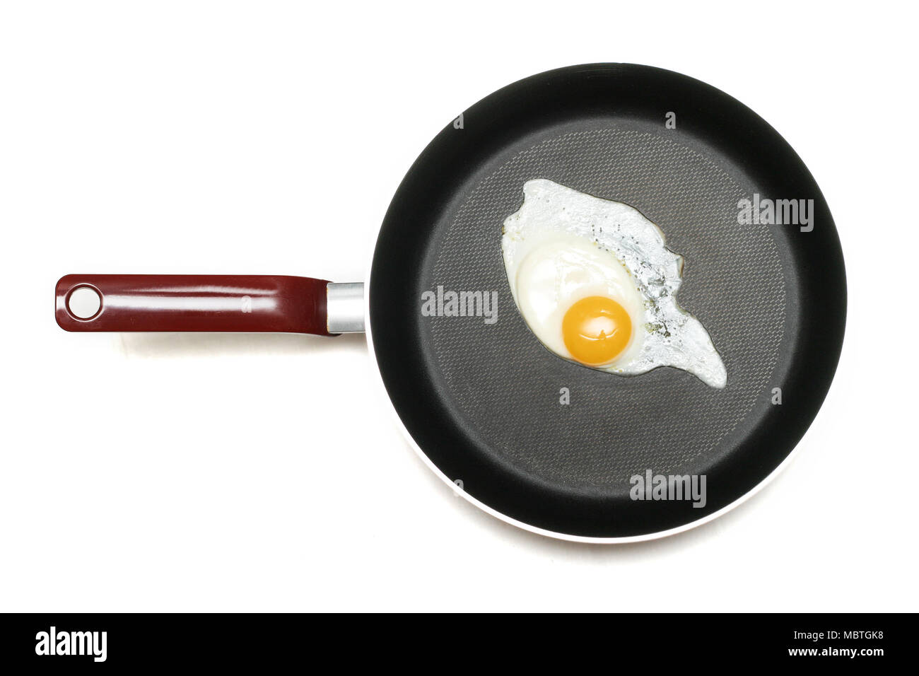 Fried egg isolated on white Stock Photo