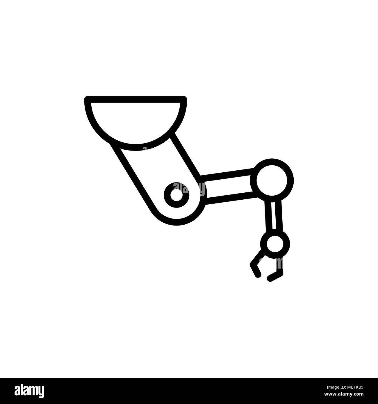 Robot hand machine simple flat style vector illustration. Stock Vector