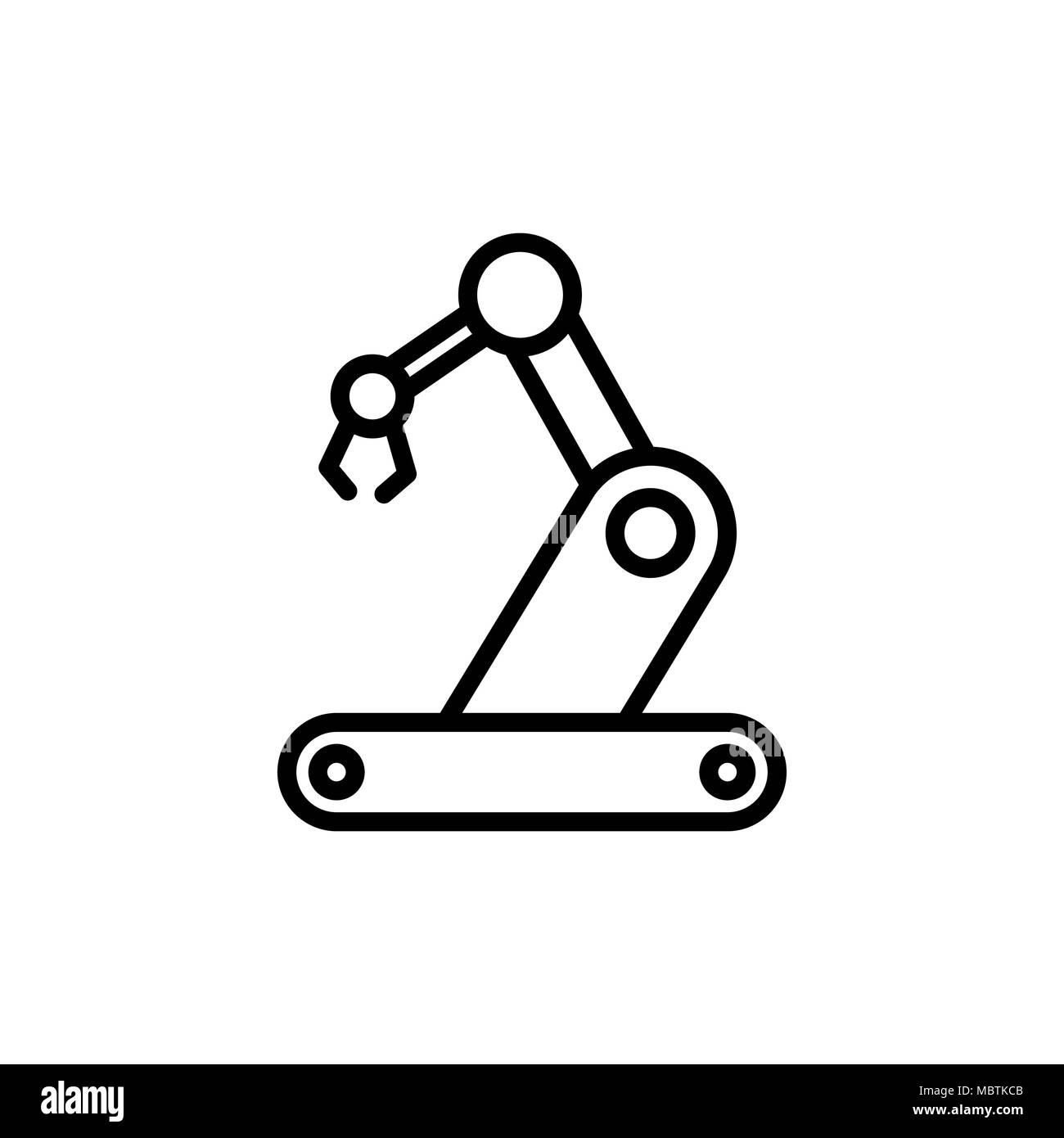 Robot hand machine simple flat style vector illustration. Stock Vector